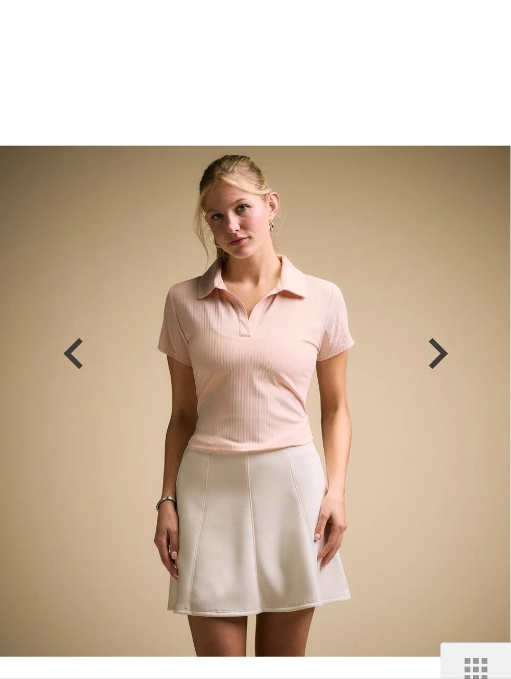 CALIA_ PEACH Women's Golf Renew Short Sleeve Polo